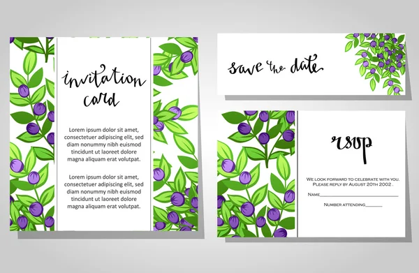 Cartes d'invitation de mariage — Image vectorielle