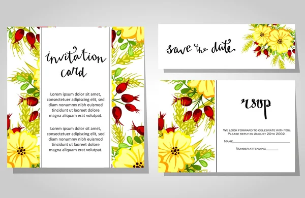 Cartes d'invitation de mariage — Image vectorielle