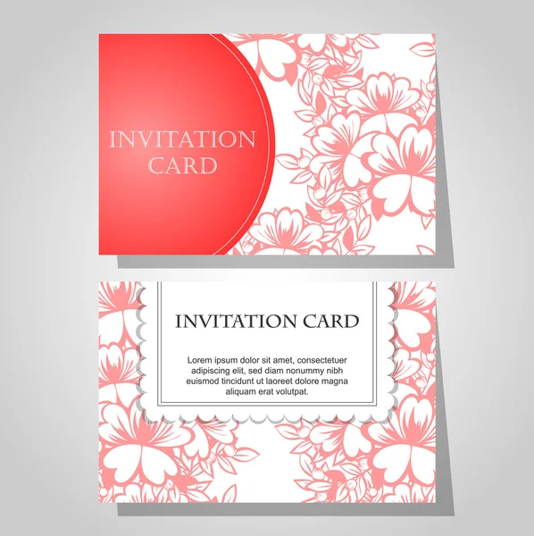 Conjunto de invitaciones florales — Vector de stock