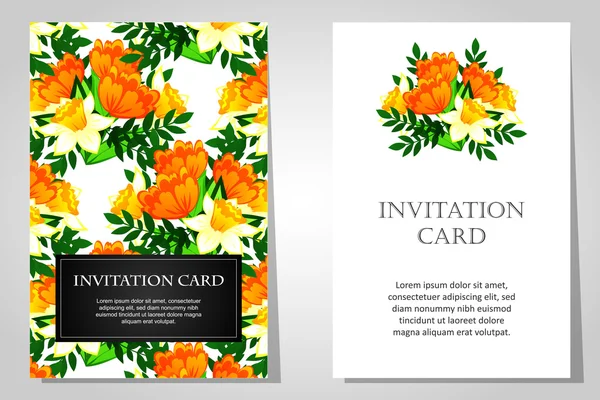 Invitations à fond floral — Image vectorielle