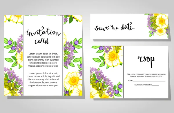 Cartes d'invitation de mariage — Image vectorielle