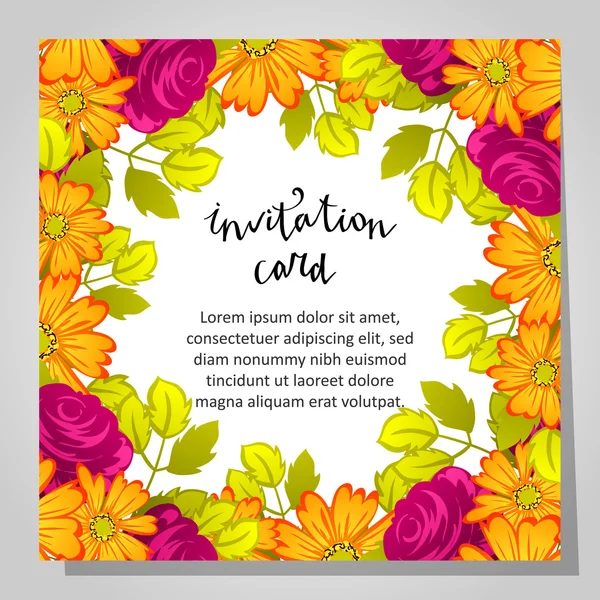 Carte d'invitation de mariage — Image vectorielle