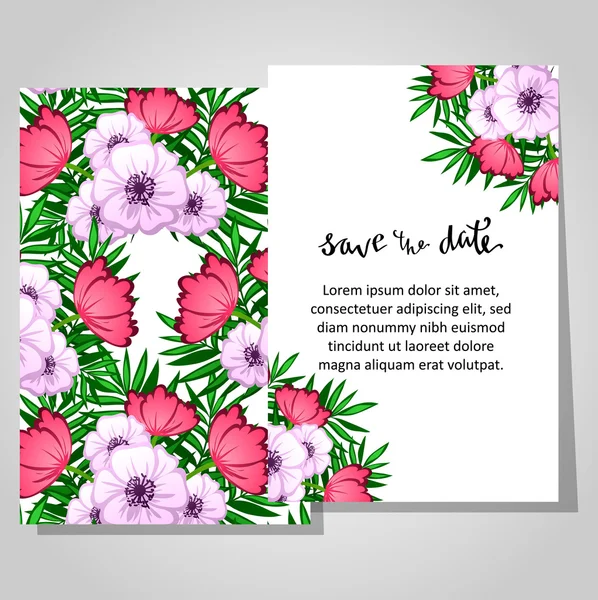 Tarjeta de invitación de boda — Vector de stock