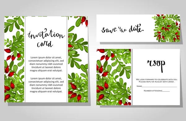 Cartes d'invitation de mariage — Image vectorielle