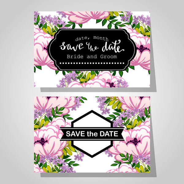 Cartes d'invitation de mariage — Image vectorielle