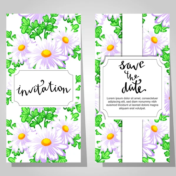 Cartes d'invitation de mariage — Image vectorielle