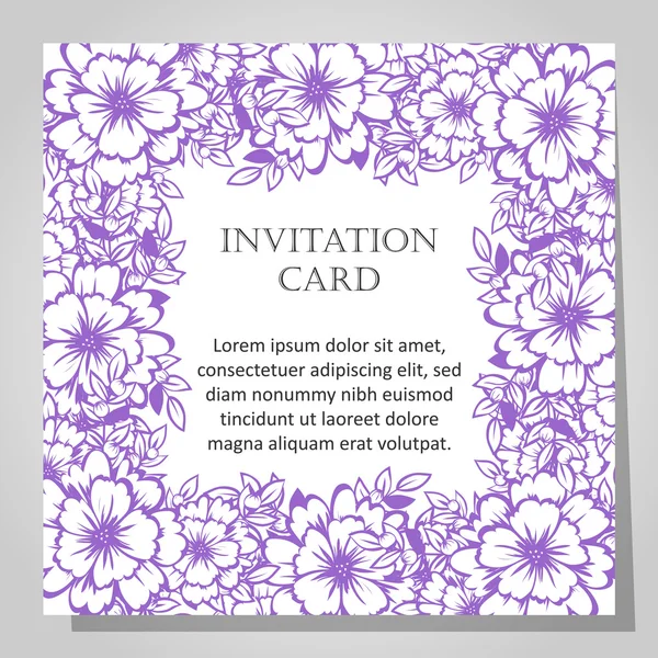 Carte d'invitation florale — Image vectorielle