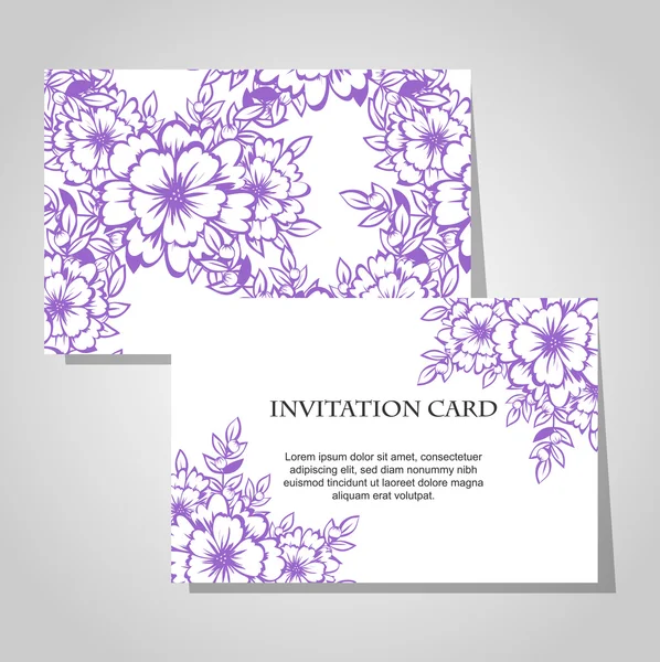Bloemen uitnodigingskaart — Stockvector