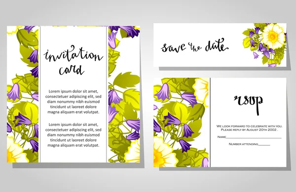 Cartes d'invitation de mariage — Image vectorielle