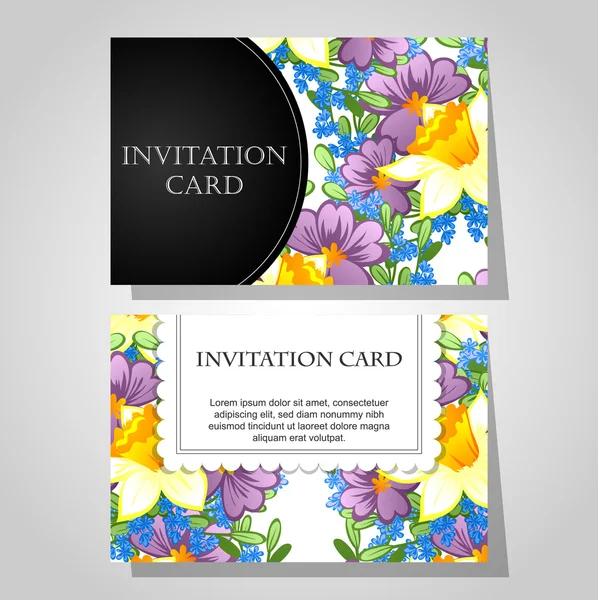 Invitations à fond floral — Image vectorielle