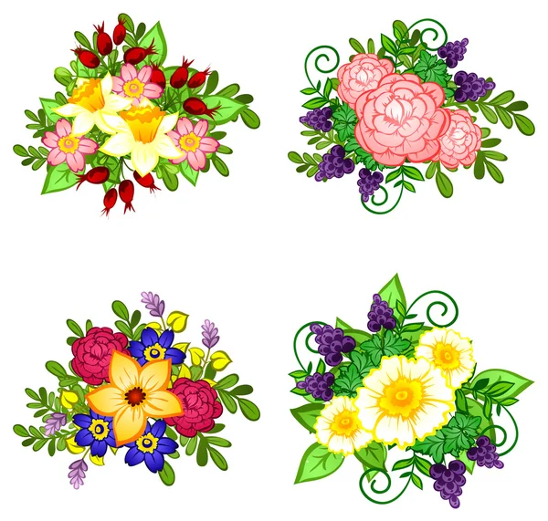 Flower bouquets set