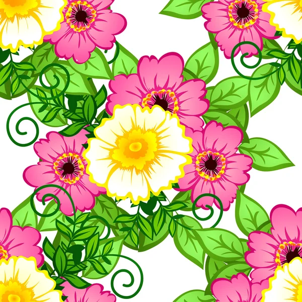 Бесшовный узор с цветочным фоном — стоковый вектор