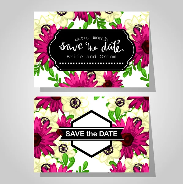 Cartes d'invitation de mariage — Image vectorielle