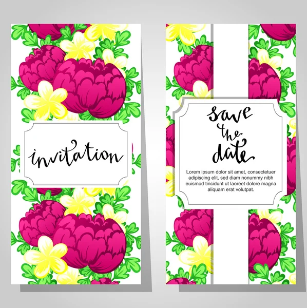 Cartes d'invitation de mariage — Image vectorielle