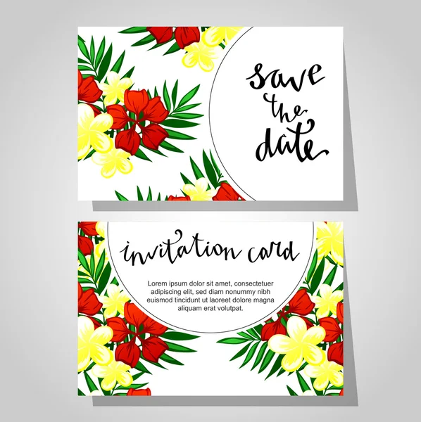 Tarjetas de invitación de boda — Vector de stock