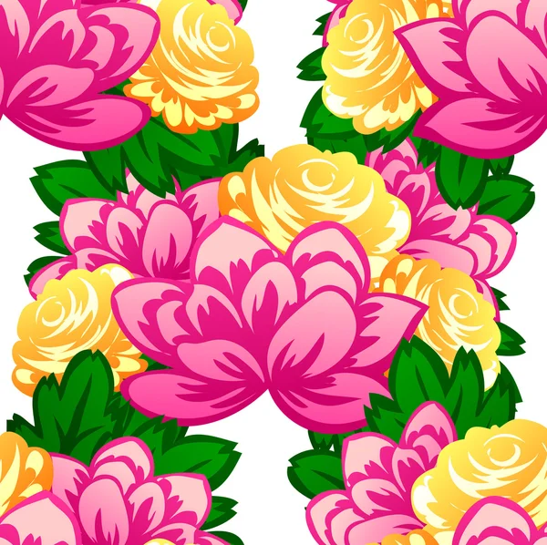 Abstract patroon met bloemen achtergrond — Stockvector