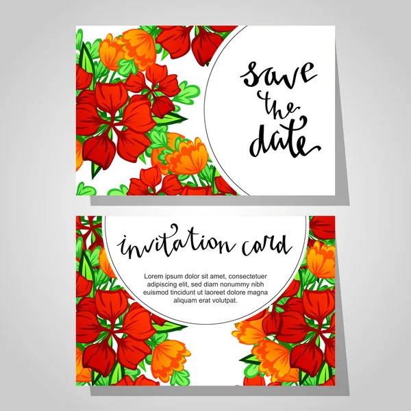 Tarjetas de invitación de boda — Vector de stock