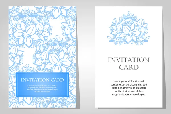 Set of floral invitations — Stock Vector