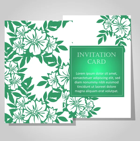 Carte d'invitation florale — Image vectorielle