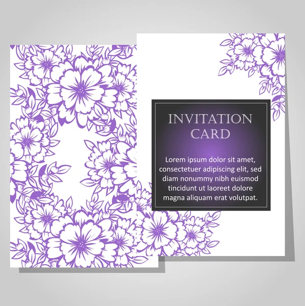 Kwiatowa karta zaproszenia — Wektor stockowy