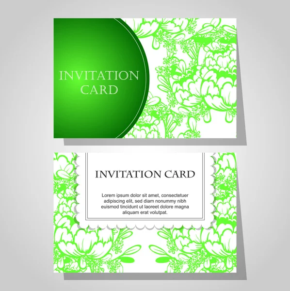 Conjunto de invitaciones florales — Vector de stock