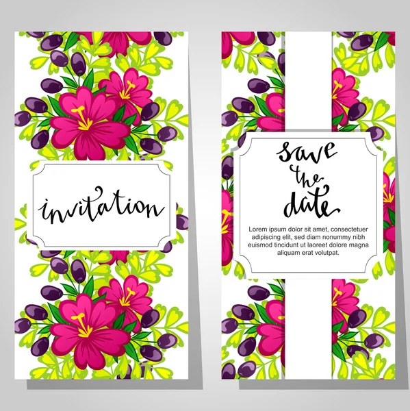 Cartes d'invitation de mariage — Image vectorielle