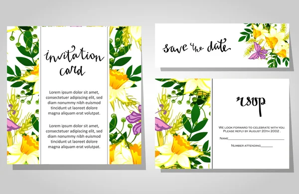 Cartes d'invitation de mariage — Image vectorielle