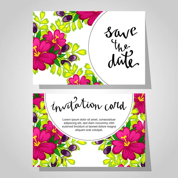 Tarjetas de invitación de boda — Vector de stock