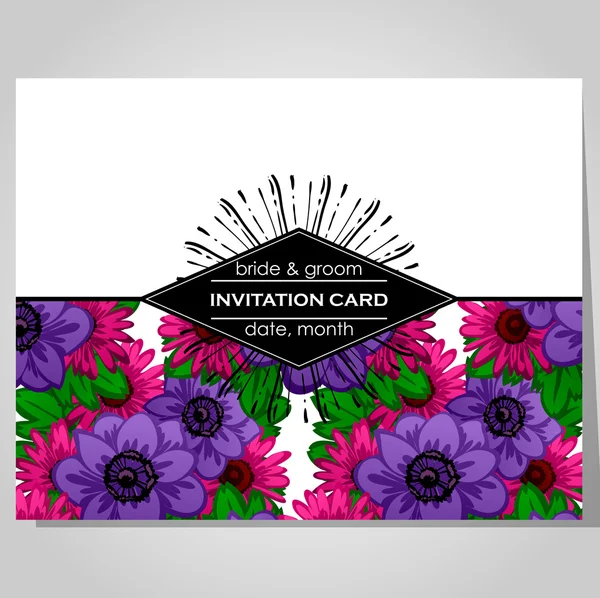 Tarjeta de invitación de boda — Vector de stock