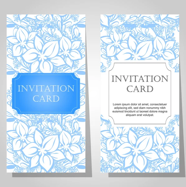 Set of floral invitations — Stock Vector