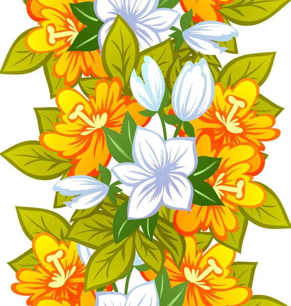 Modèle abstrait avec fond floral — Image vectorielle