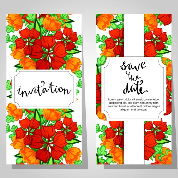 Cartes d'invitation de mariage — Image vectorielle