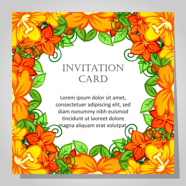 Όμορφη πρόσκληση κάρτα — Διανυσματικό Αρχείο