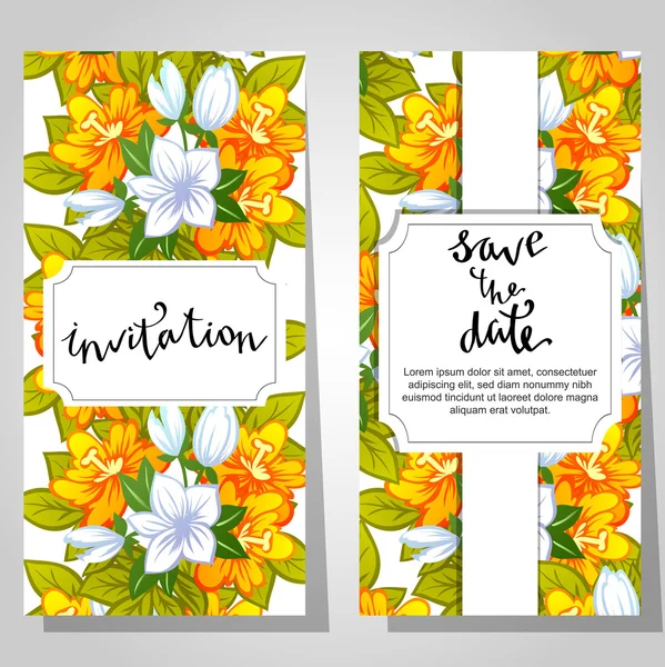 Cartes d'invitation de mariage — Image vectorielle