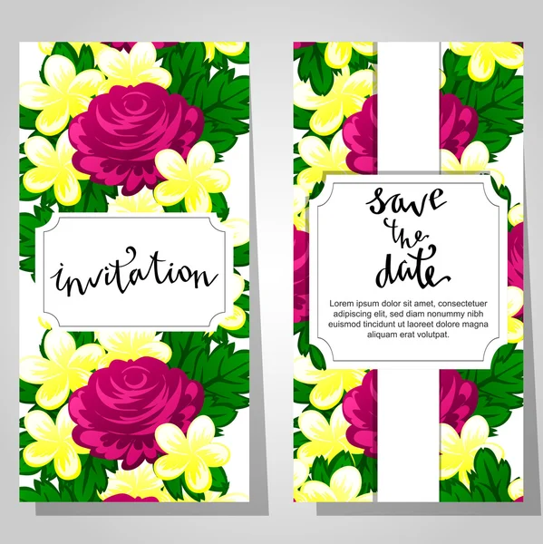 Cartes d'invitation de mariage — Image vectorielle