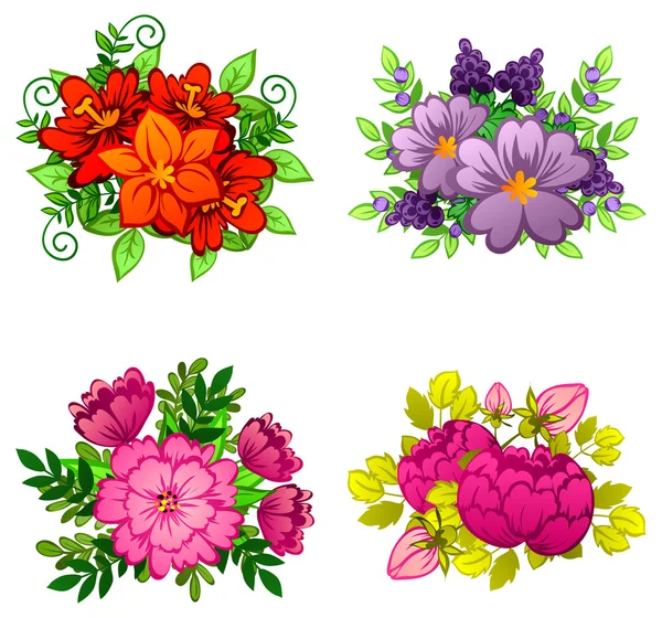 鲜花花束图库矢量图片 免版税鲜花花束插图 Depositphotos