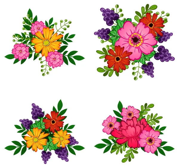 Mazzi di fiori set Vettoriali Stock Royalty Free