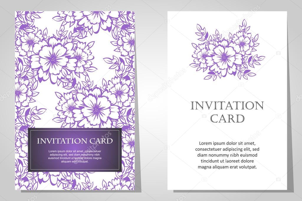 Set of floral invitations