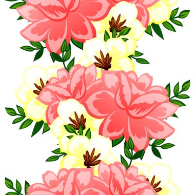 Çiçek elemanları ile soyut desen