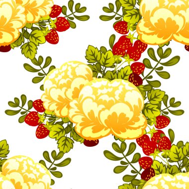 Çiçek elemanları ile soyut desen