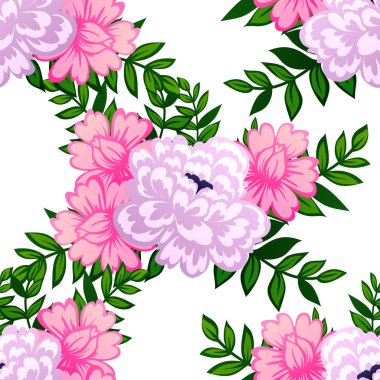 Çiçek elemanları ile soyut desen