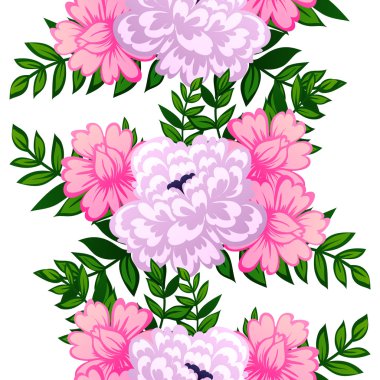 Çiçek elemanları ile soyut desen