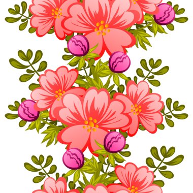 Çiçek elemanları ile soyut desen