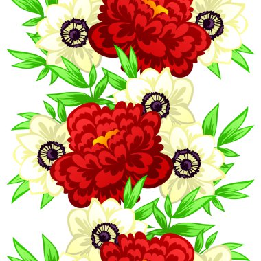 Çiçek elemanları ile soyut desen