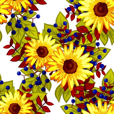 Çiçek elemanları ile soyut desen