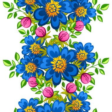 Çiçek elemanları ile soyut desen