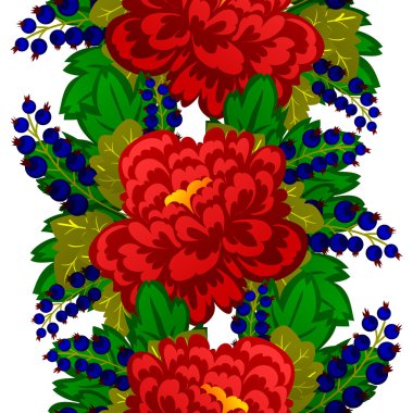 Çiçek elemanları ile soyut desen