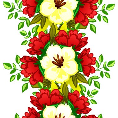 Çiçek elemanları ile soyut desen