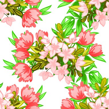 Çiçek elemanları ile soyut desen