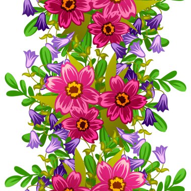 Çiçek elemanları ile soyut desen